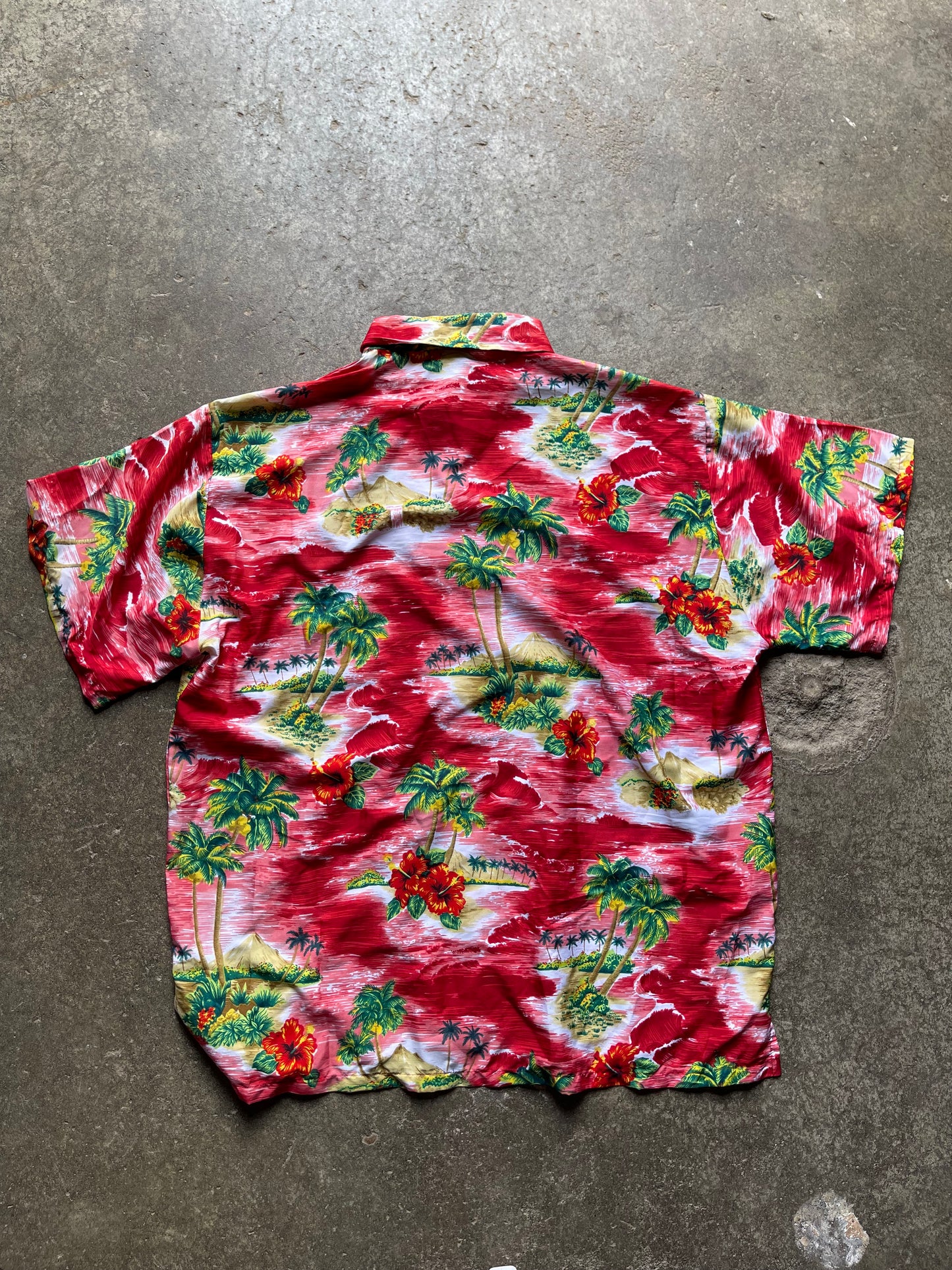 (XL) 00s Palm tree button up
