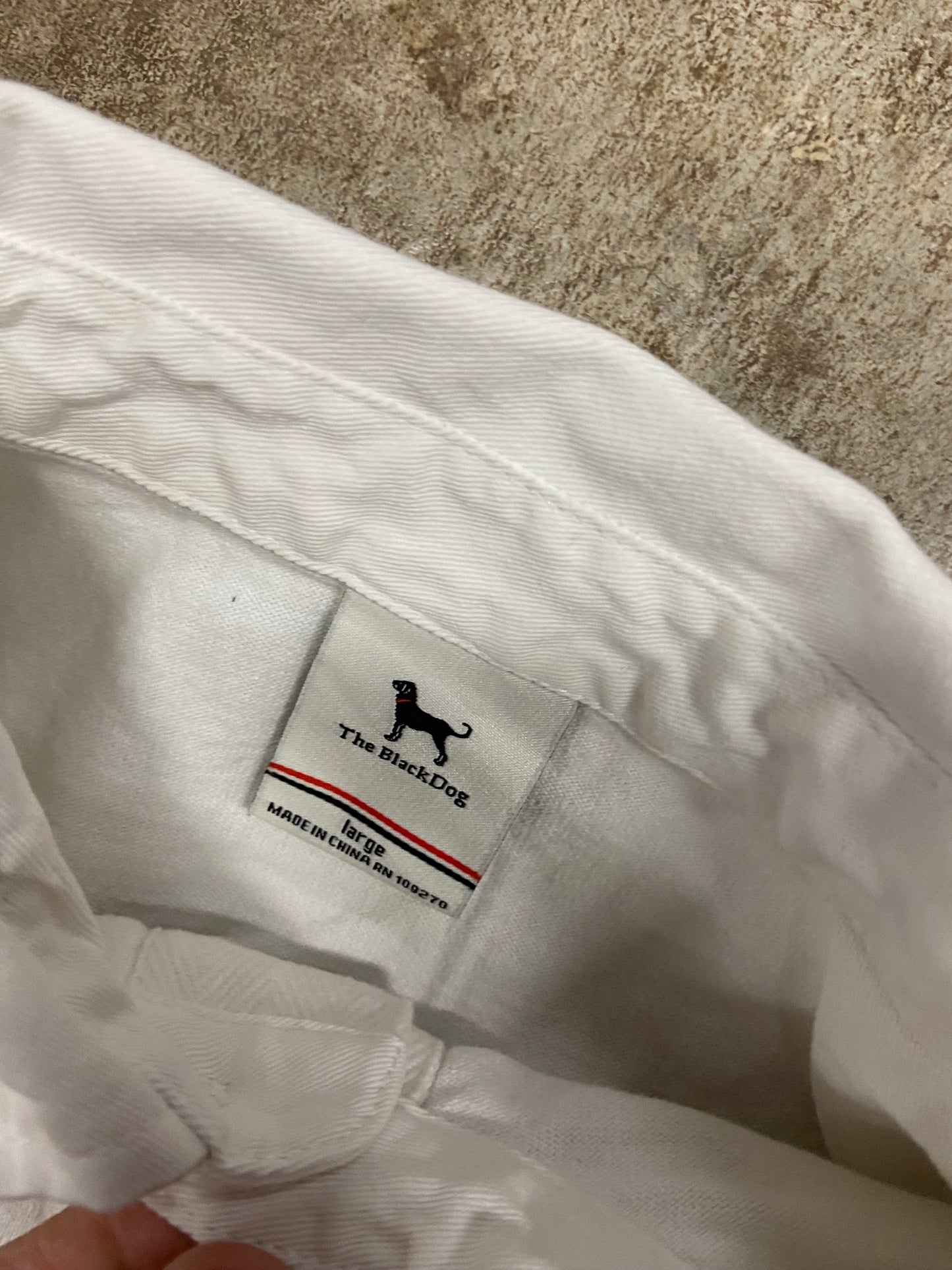 (L) Black dog button up