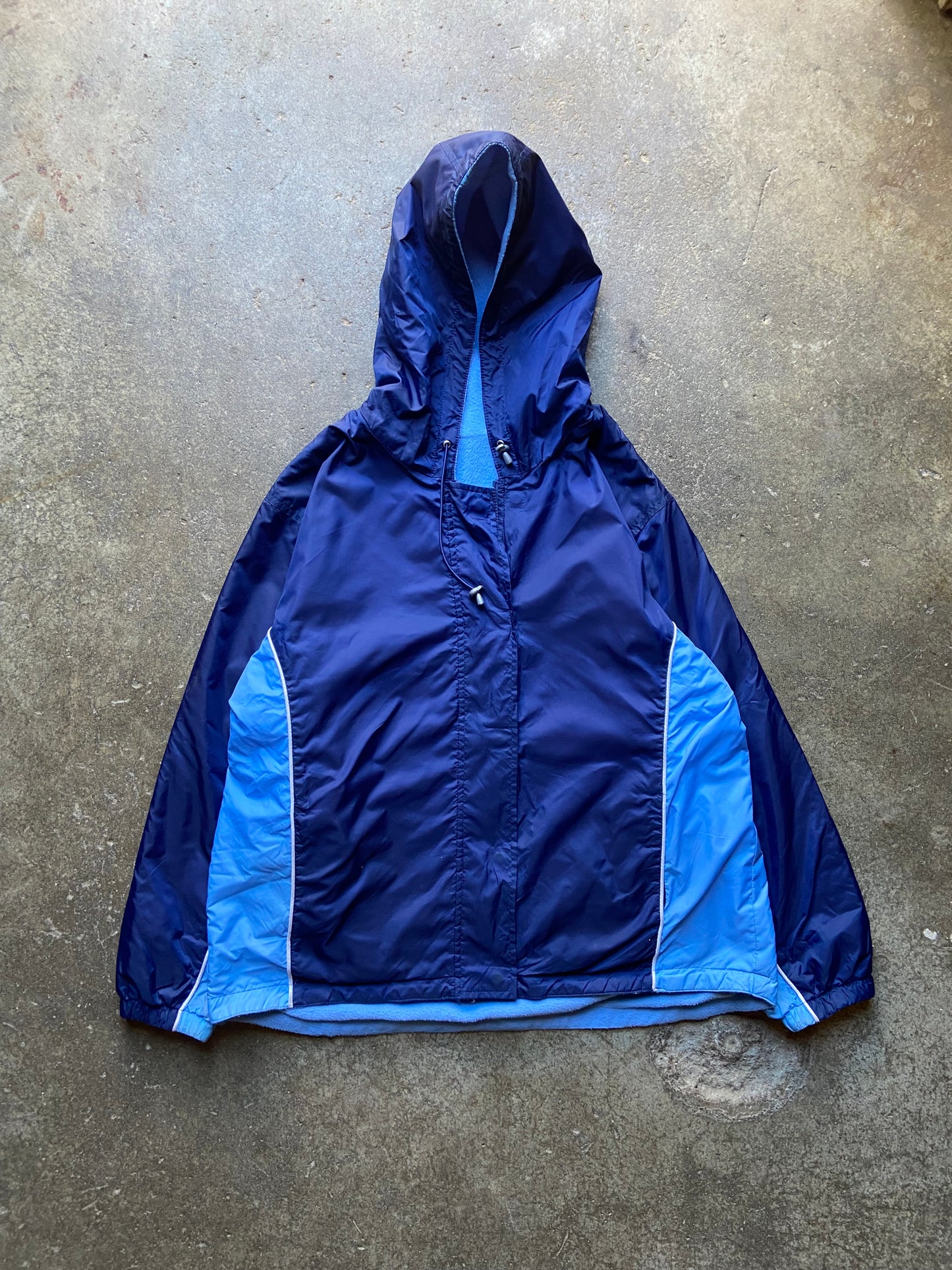 (L) Navy blue with baby blue interior windbreaker