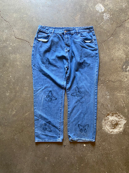 (36x26) Y2K butterfly jeans