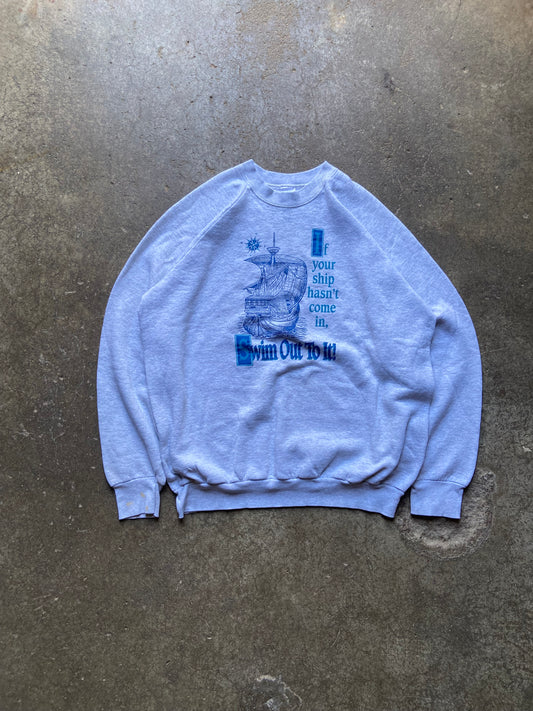 (L/XL) 90s Ship crewneck