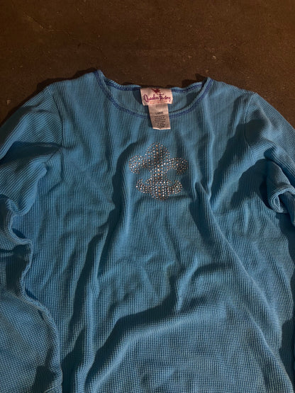 (M) 00s Y2K waffle long sleeve