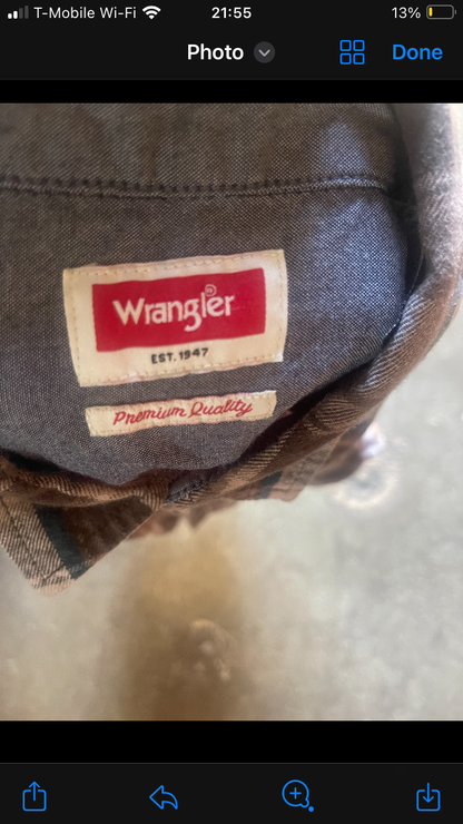 (XL) Wrangler Long Sleeve Button Up