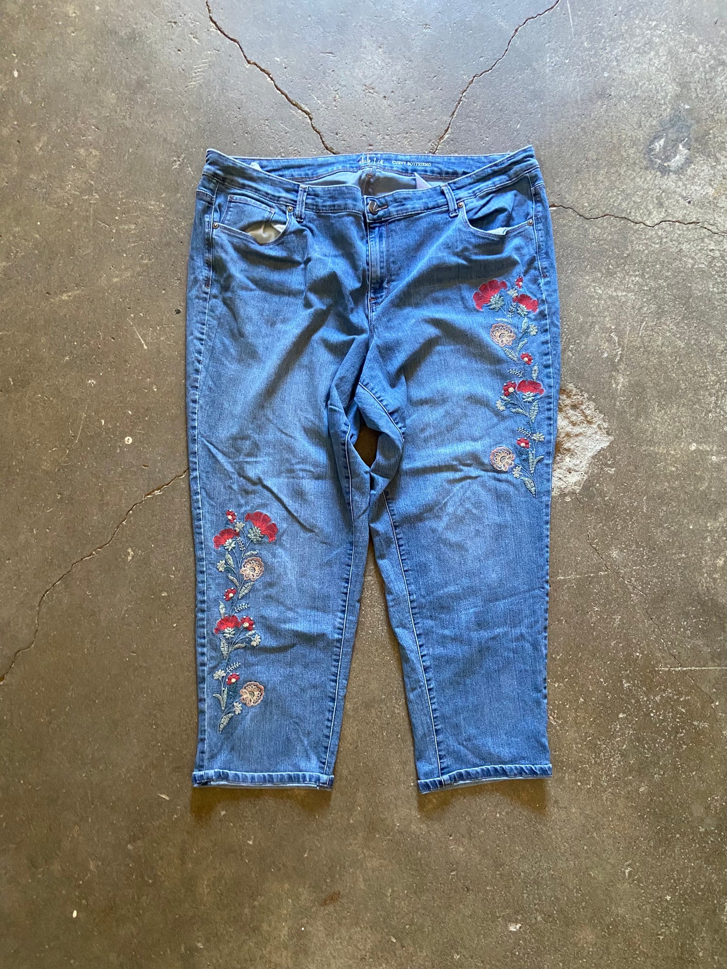 (20w) Flower print jeans