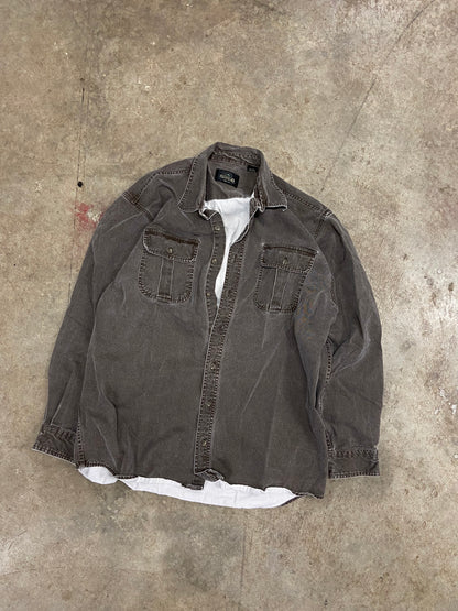 (XL) faded button up