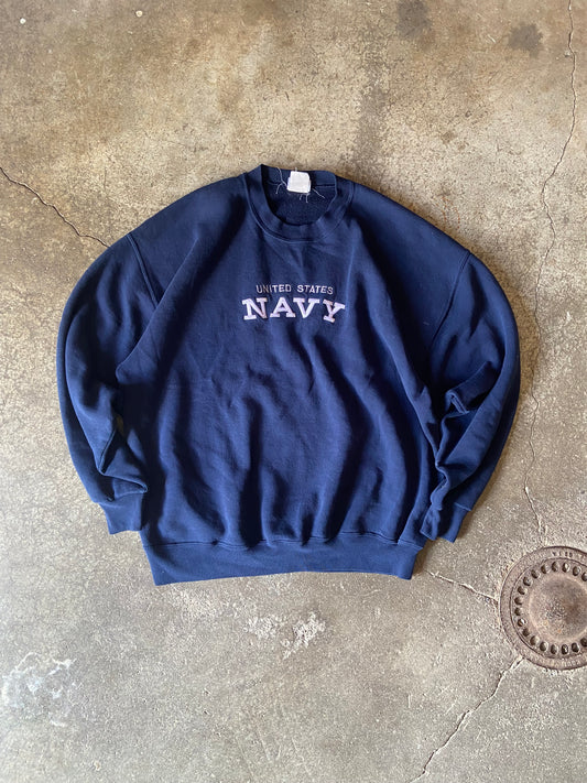 (2XL) 90s Navy crewneck