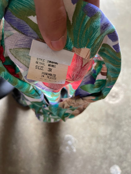 (3X) 00s Floral button up