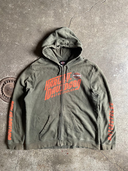 (2XL) 00s Harvey Davidson Zip Hoodie