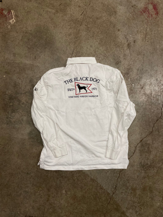 (L) Black dog button up